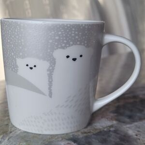 Starbucks Gray and White Polar Bear Mug, 8 Fluid Ounces